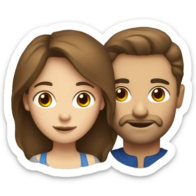 european couple with brown hair sticker