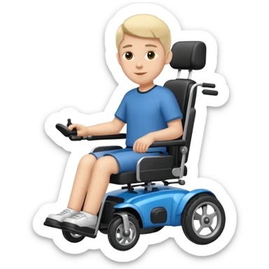 person in motorized wheelchair sticker