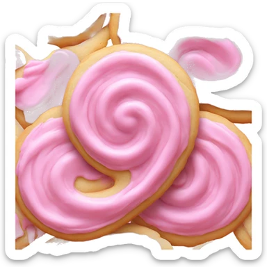 pink sugar cookie swirled icing sticker