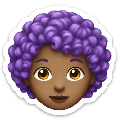 baby purple curly hair  sticker