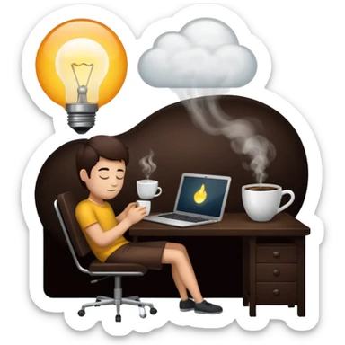 create a 5 emoji describing life of coder sticker