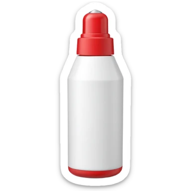 small squeezable tube with tapered nozzle and removable cap, slightly angled, subtle glossy highlight, compact smooth monochrome red, minimalistic design, no label, no glue drops, no extras, closed tube, apple emoji style, soft lighting, subtle shadows, emoji scale sticker