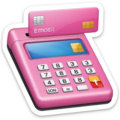 credit card pink point of sale sticker