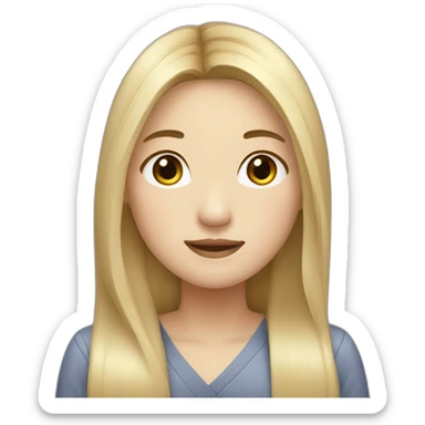 korean blond woman straight hair to shoulders long sticker