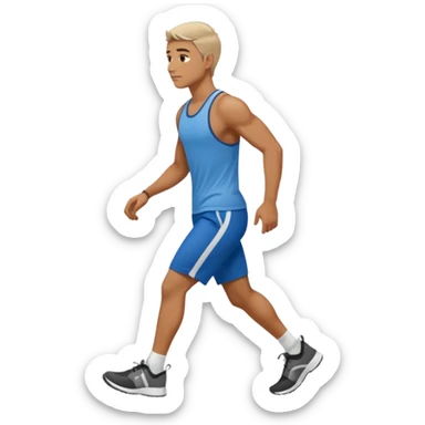 emoji de homem com roupa de ginástica andando para o lado sticker