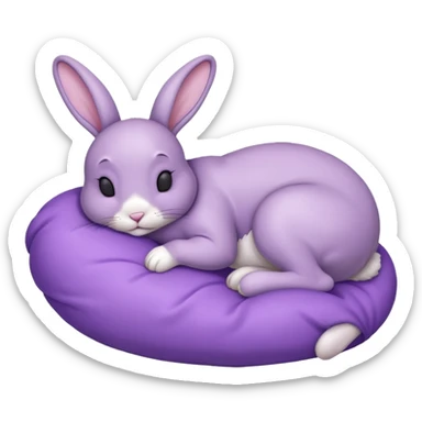fullbody sleeping bunny  ios 16 very cute slay violet  sticker