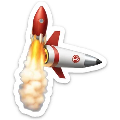 A rocket taking off spewed smoke sticker