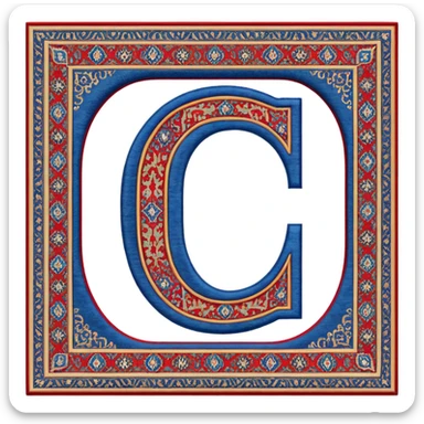  letter c made out of persian carpet texture sticker