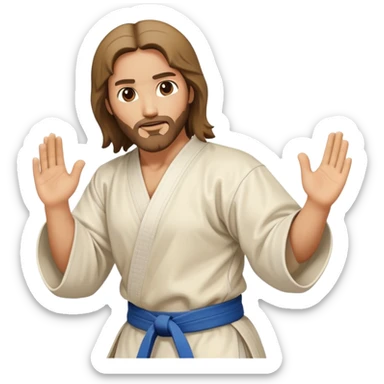 Jesus doing karate sticker