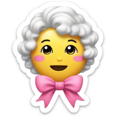 The cutest smiley face innocent with a pink bow  sticker