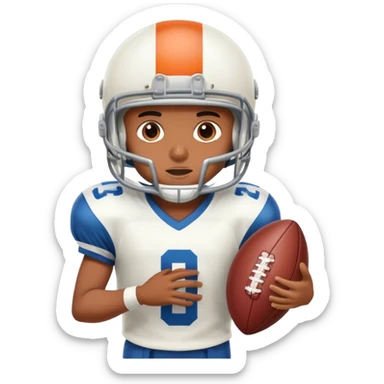 an indian boy playing american football sticker