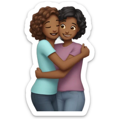Hug girl friends sticker