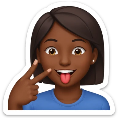 Emoji coquin avec le doigt dans le coin de la bouche 😏 avec ce regard là et cette tête qui se mord le doigt le visage plus coquin 😈  sticker