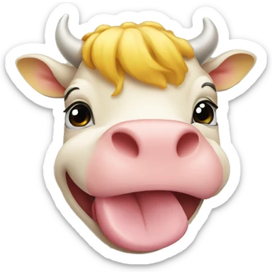 Yellow baby face with cow lick sticker