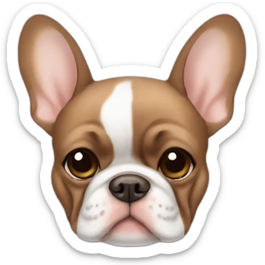 brown chubby french bulldog sticker