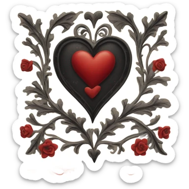vintage valentine’s day card black red sticker