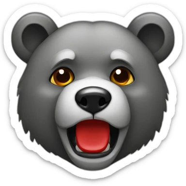 Bear with red gag sticker