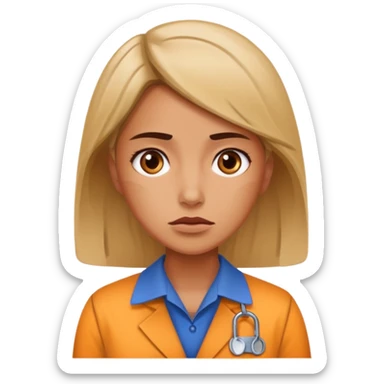 A female employee who has a minor injury that needs to report it. sticker