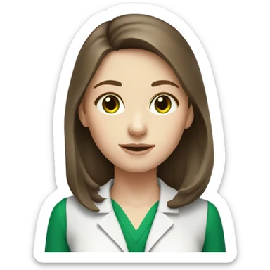 Nutritionist girl brown hair pale skin green eyes  sticker