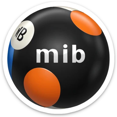 Pool ball back ball with the “MB” written on it. sticker