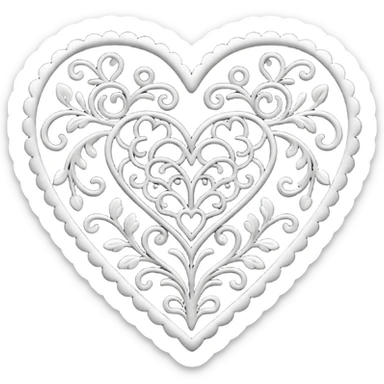 black lace heart, delicate and intricate sticker