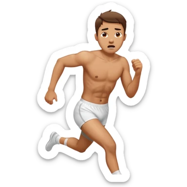 A man in underwear in a hurry sticker