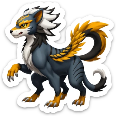 Houndoom-Tigress-Luxray-Silvally-Gryphon-fusion (full body) sticker