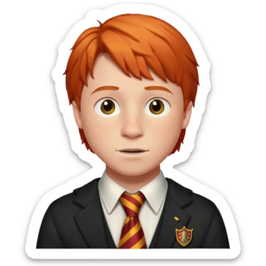 ron weasley with griffindor tie sticker