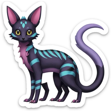 Gothic pastel Salandit-Umbreon-Genet-Noivern-Noibat-Serval-Hybrid (Full body) sticker