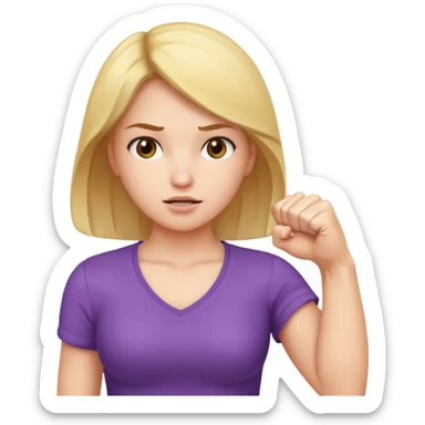 Girl pumping her fist sticker