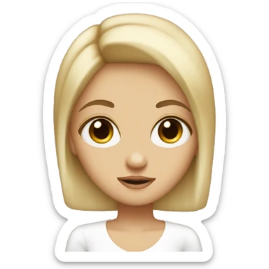 Blonde Girl Brown Big eyes Angel  sticker