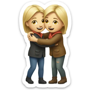 Hug two dutch girlfriends sticker
