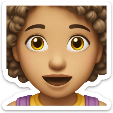 Girl bites the corner of her lips and closes her eyes in excitement sticker