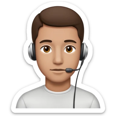 Man with ear buds sticker