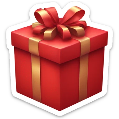 Red Christmas gift box  sticker