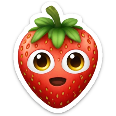 Una frutilla enojada con cara de amor. sticker