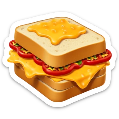 spicy sucuk sandwich object icon, toasted bread, sliced spicy sucuk inside, melted cheese, red chili peppers, steam coming out, 3D cartoon, mobile game icon style, centered, clean background, soft shadow, no text, no watermark
 sticker