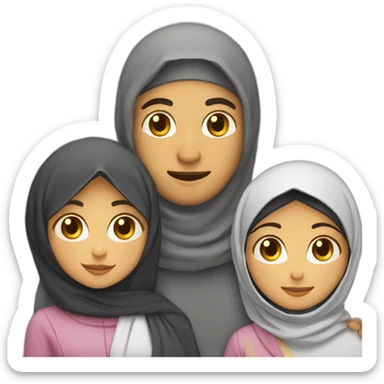 A muslim couple with a arabic man and a hijabi arab girl with a cat in their arms sticker