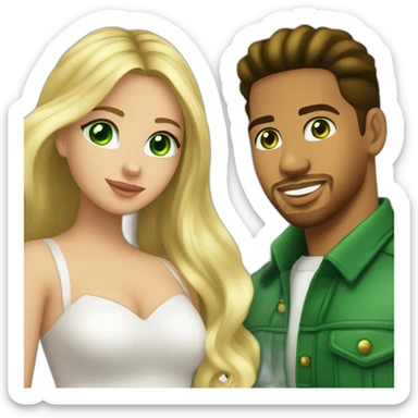 Romeo Santos and blond girl amd green eyes sticker