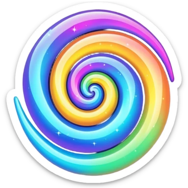 abstract colorful swirl with magical sparkles sticker