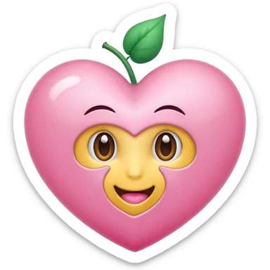 Um coração cor de rosa claro enormee, e atenção com vários acessórios super fofoss sticker