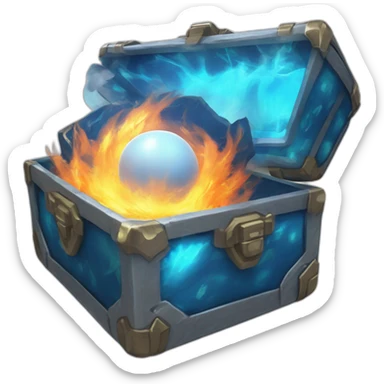 Pokemon Game LootCase Color Blue Fire Flame Rich Treasure Legendary Epic Pokeballs and Pokemons Inside this have Shiny Glow sticker