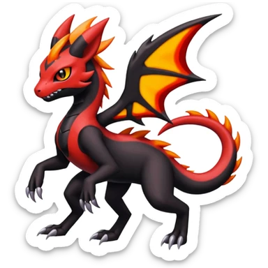 Colorful Cool Badass  Meloetta-Litten-Salandit-Guilmon-Darkrai-Pokémon-Fakémon-fusion-hybrid-creature sticker