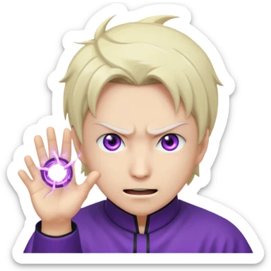 Saturo goji hitting a hollow purple sticker