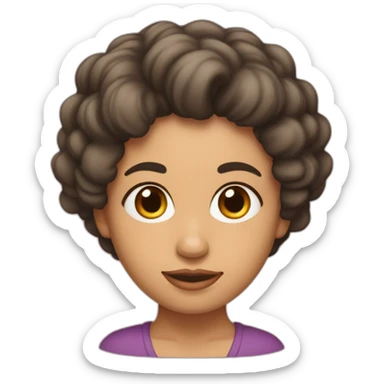 Una mujer de pelo rizado corto y morena sticker