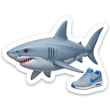 Tralalero Tralala, a shark with 4 legs and blue nike sneakers sticker