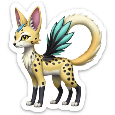Meloetta-Trico-Nargacuga-Sergal-Serval-Cresselia-Fakémon-creature-hybrid sticker