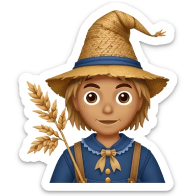 The Scarecrow from The Land of Oz with dark blue outfit sticker