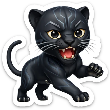 A black panther roaring. (Dangerous) sticker