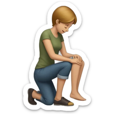 Man on knee patting woman’s head sticker